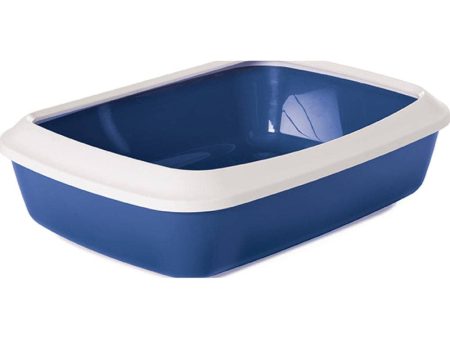 Savic Iriz Litter Tray with Rim for Cats (Nordic Blue) Supply