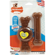 Nylabone Puppy Teething Chicken Flavoured Chew and Ring Bone Toy for Dogs (Brown) Cheap