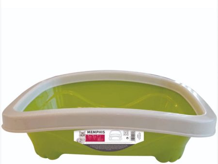 M Pets Memphis Litter Tray with Rim for Cats (Green) For Cheap