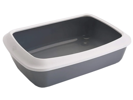 Savic Iriz Litter Tray with Rim for Cats (Cold Grey) For Cheap