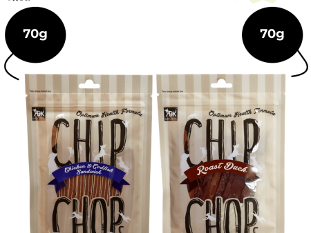 Chip Chops Roast Duck Strips and Chicken and Codfish Sandwich Dog Treats Combo Supply