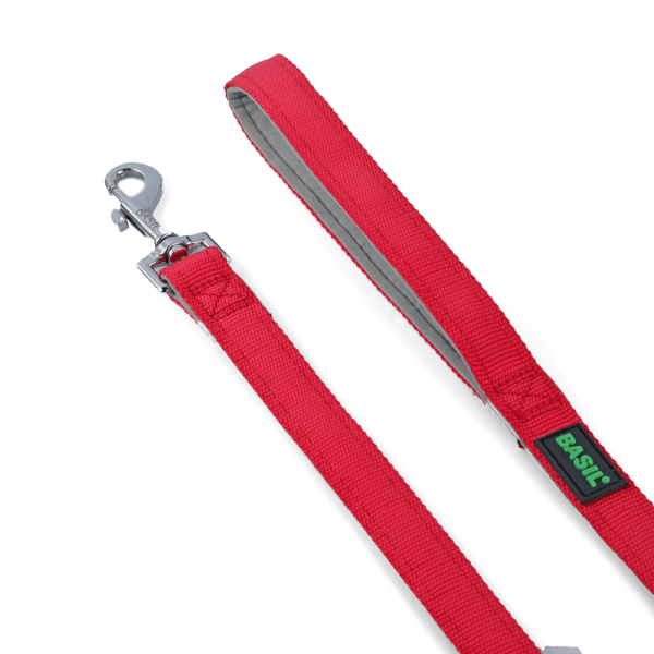 Basil Nylon Padded Leash for Dogs (Red) For Discount