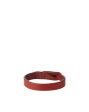 Bracciale Nobuckle Bull Rosso in Cuoio con Dettaglio Argento Sale