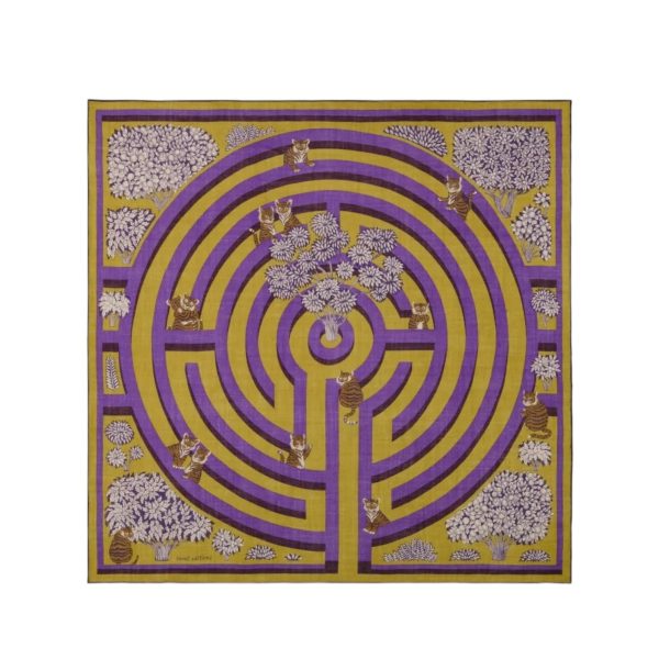 Foulard Quadrato Labyrinthe Viola Cheap