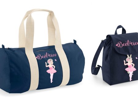 Borsone e zaino in cotone personalizzabile Ballerina danza Online Sale