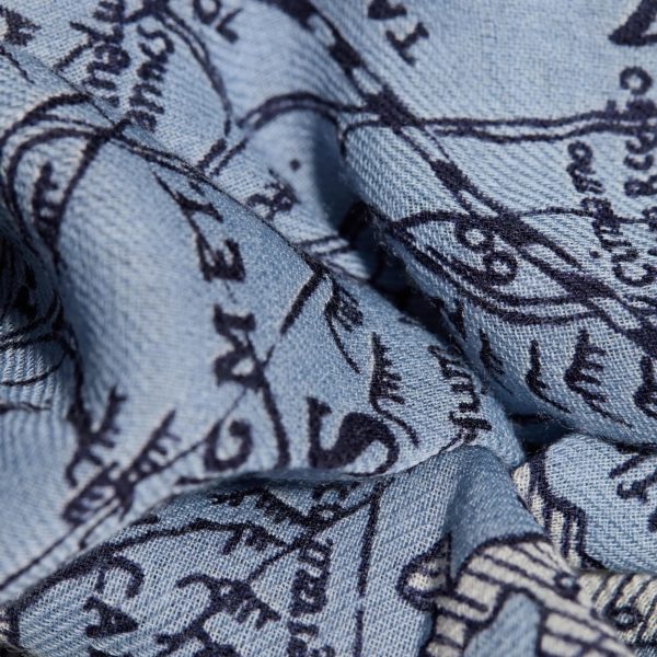 Foulard Quadrato Mappemonde Blu Discount