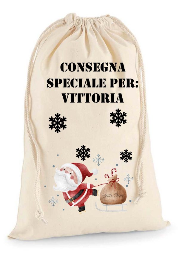 Sacca XXL Porta Regali di Natale Personalizzata Babbo Natale New 2024 Hot on Sale