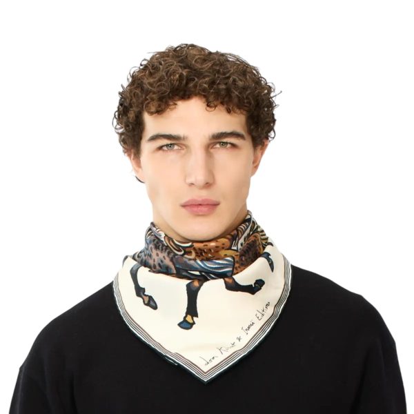 Foulard Quadrato Western Bianco on Sale