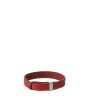 Bracciale Nobuckle Bull Rosso in Cuoio con Dettaglio Argento Sale