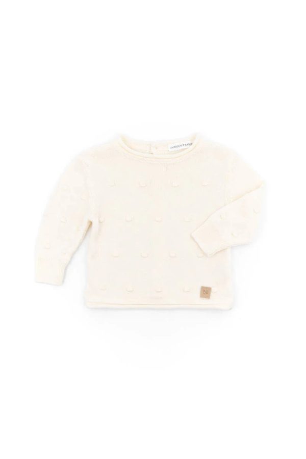 Maglia apertura dietro mini pom-pom - BIANCO 31 Sale