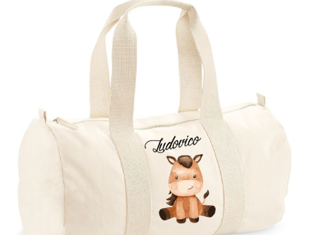 Borsone in cotone canvas personalizzato Baby Horse Online now