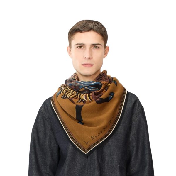 Foulard Quadrato Western Marrone Online now