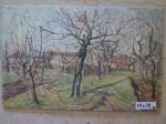 PAESAGGIO AUTUNNALE QUADRO ANTICO DIPINTO OLIO SU TAVOLA ORIGINALE CAMPAGNA p8 on Sale