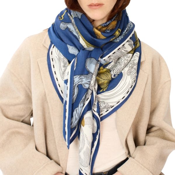 Foulard Quadrato Astrologie Duck Blu Cadetto For Cheap