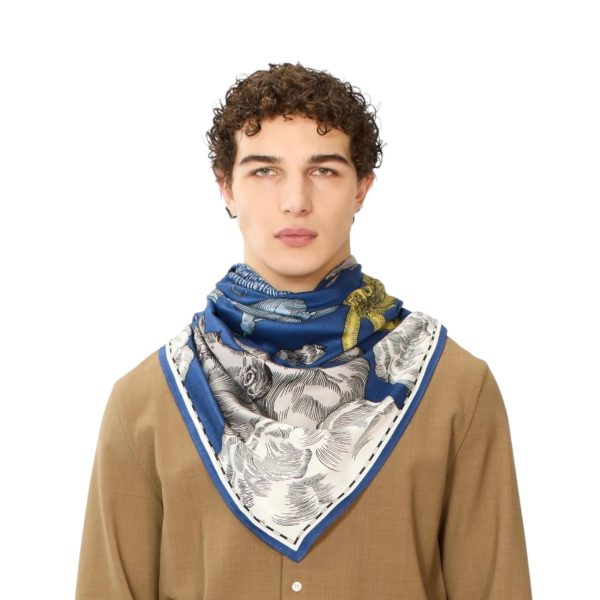 Foulard Quadrato Astrologie Duck Blu Cadetto For Cheap