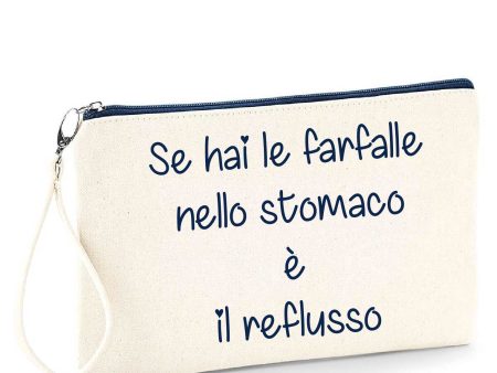 Pochette in cotone zip Navy Frase divertente idea regalo “Reflusso” For Cheap