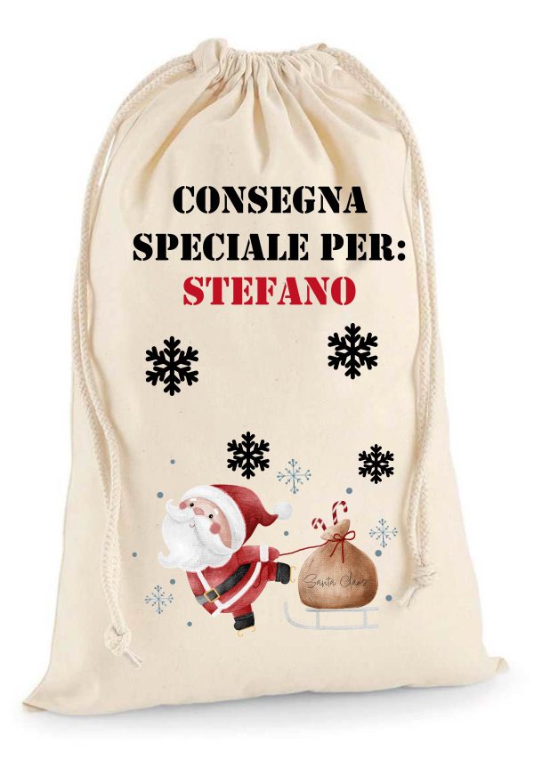 Sacca XXL Porta Regali di Natale Personalizzata Babbo Natale New 2024 Hot on Sale