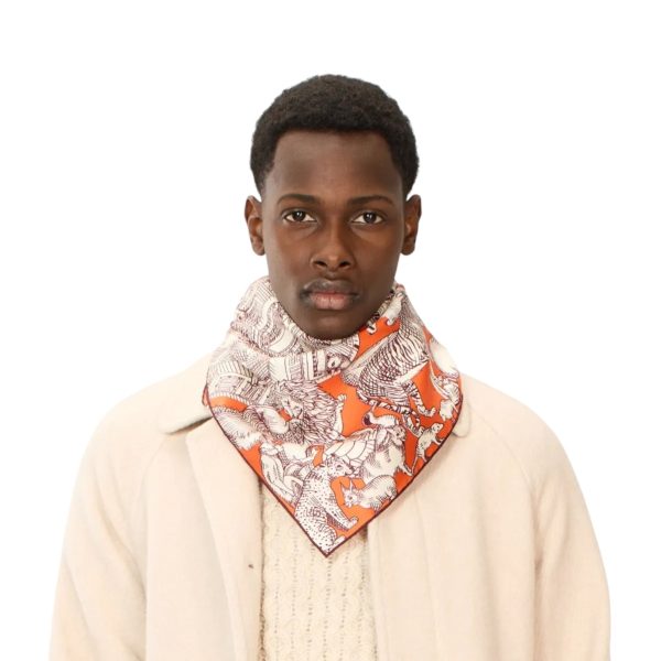 Foulard Quadrato Turgot Orange Cheap