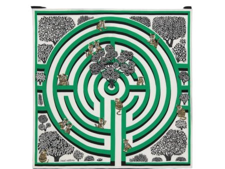 Foulard Quadrato Astrologie Labyrinthe Verde Cheap