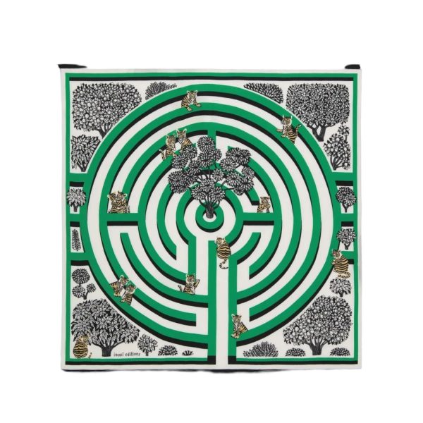 Foulard Quadrato Astrologie Labyrinthe Verde Cheap