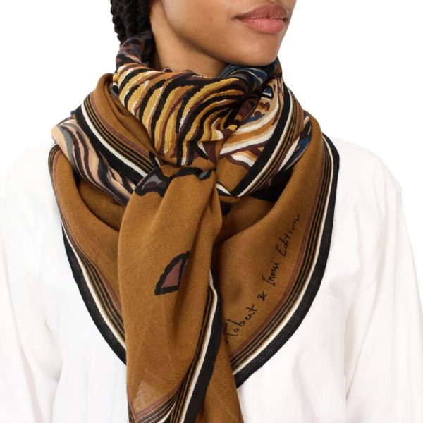 Foulard Quadrato Western Marrone Online now