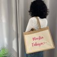 Borsa in Juta e cotone con tasca personalizzabile Fashion