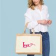 Borsa in Juta e cotone con tasca personalizzabile Fashion