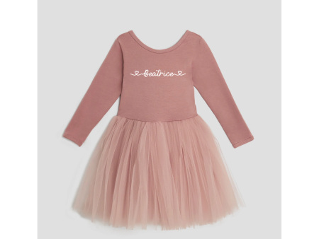 Tutù abitino in tulle Dusty Pink personalizzabile con nome Online now