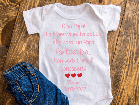 Body in 100% cotone  Festa Del Papà  personalizzabile Online now