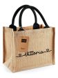 Mini Borsa in Juta Natural Black personalizzabile on Sale