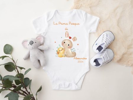 Body in 100% cotone la Prima Pasqua di... personalizzabile Discount