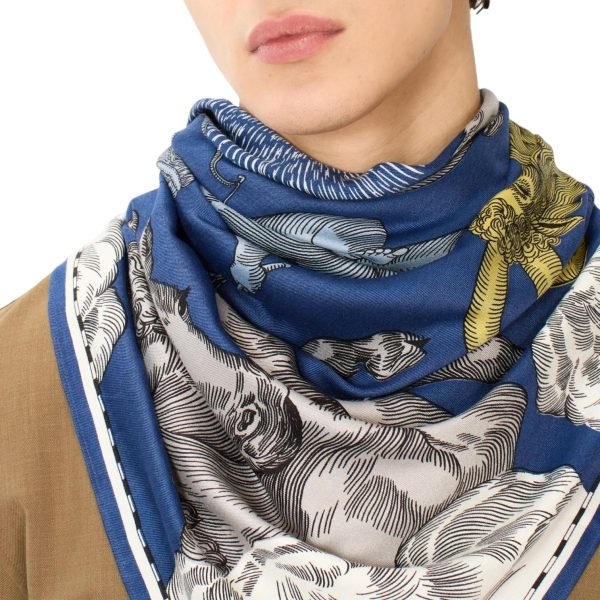 Foulard Quadrato Astrologie Duck Blu Cadetto For Cheap