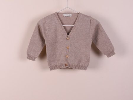 Cardigan in filo a V cammello Discount