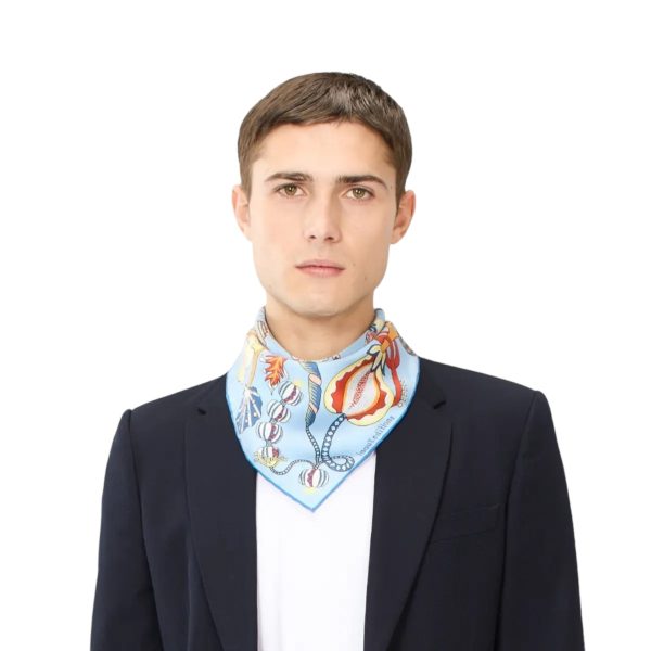 Foulard Quadrato Botanique Blu For Discount