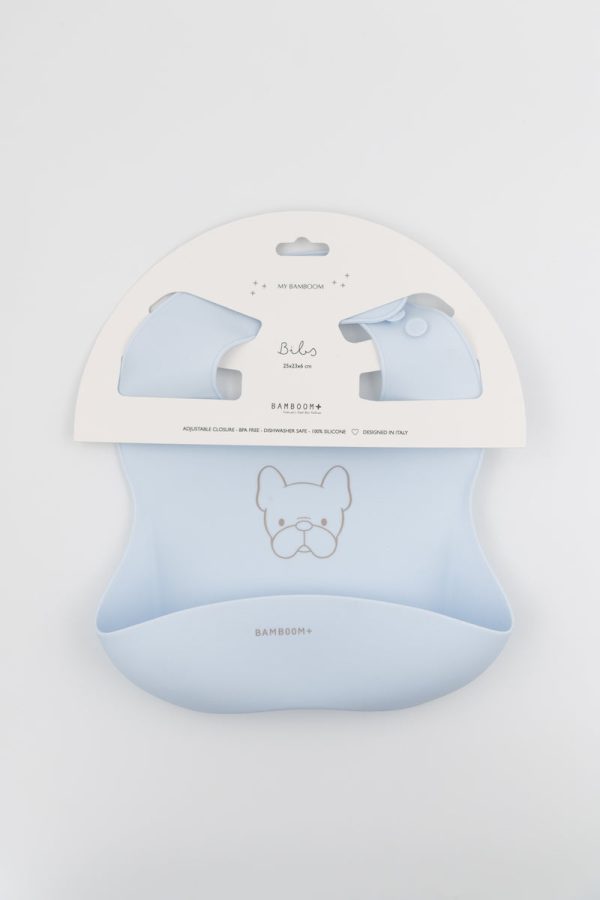 BAMBOOM Bib in silicone - Azzurro Sale