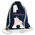 Zaino a sacca in cotone pesante Unicorno Arcobaleno Hot on Sale