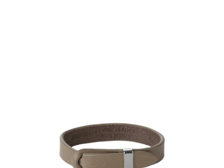 Bracciale Nobuckle Bull Taupe in Cuoio con Dettaglio Argento Online