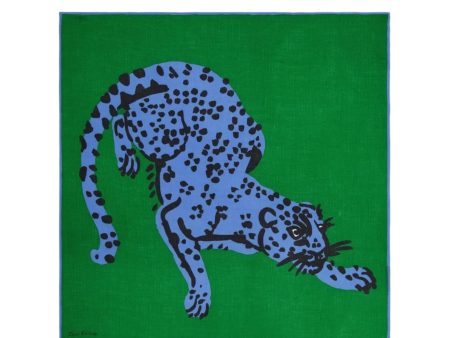 Foulard Quadrato Feline Verde Hot on Sale