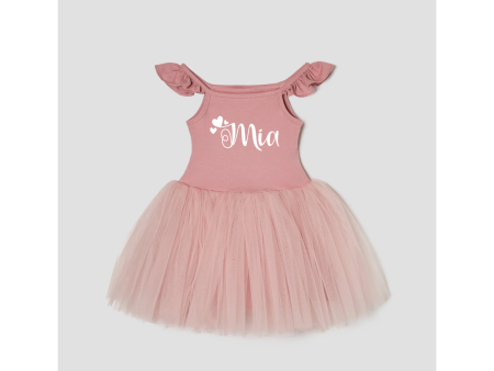 Tutù abitino in tulle Dusty pink Personalizzabile con nome Online Hot Sale