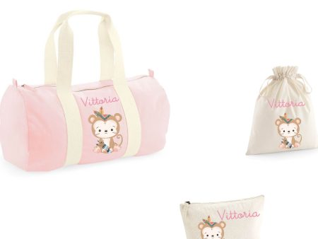 Borsone, pochette e sacchetto in cotone personalizzabile Scimmietta indiana Online now