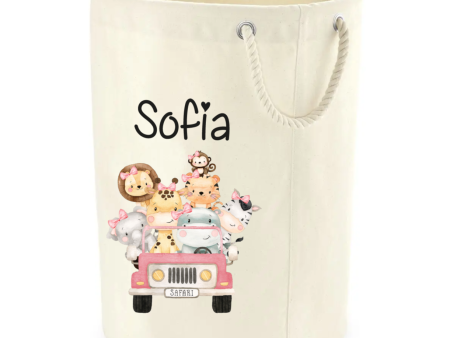 Cesta Porta giochi personalizzabile Safari rosa Supply