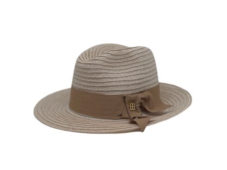 Cappello Righe con Fiocco Beige For Discount