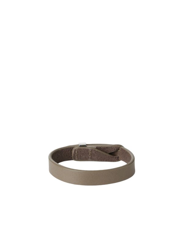 Bracciale Nobuckle Bull Taupe in Cuoio con Dettaglio Argento Online