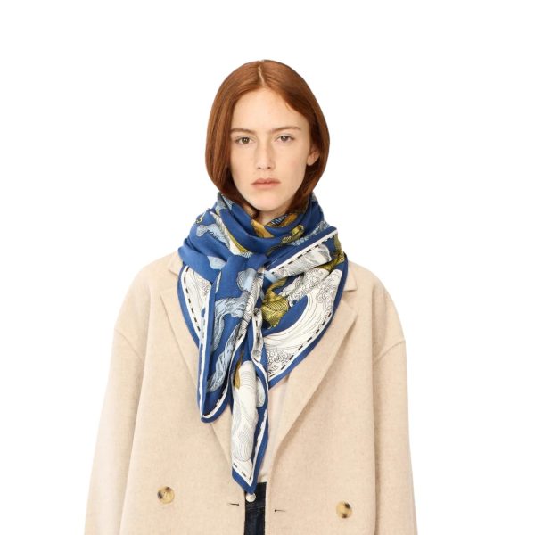 Foulard Quadrato Astrologie Duck Blu Cadetto For Cheap