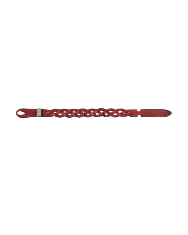 Bracciale Nobuckle Walk Rosso in Cuoio con Dettaglio Argento For Cheap