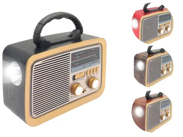 Rádio Retro com Lanterna e Bluetooth For Discount