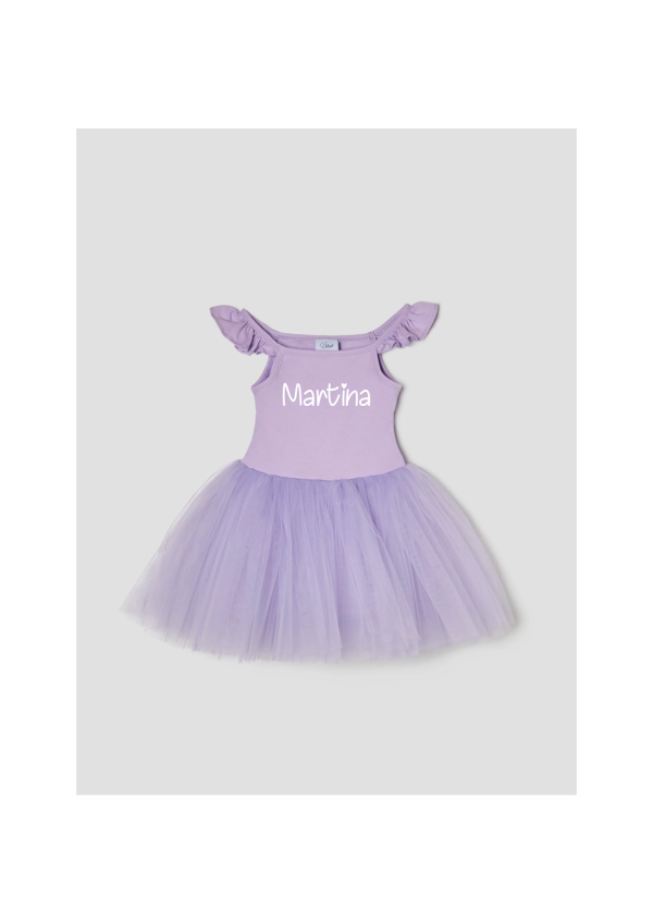 Tutù abitino in tulle Lilla Personalizzabile con nome Hot on Sale