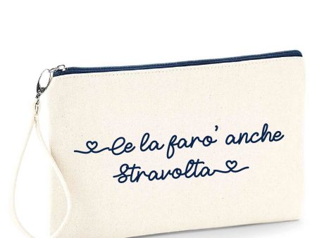 Pochette in cotone Zip Navy Frase divertente idea regalo  Stravolta  on Sale