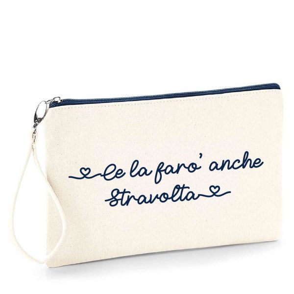 Pochette in cotone Zip Navy Frase divertente idea regalo  Stravolta  on Sale