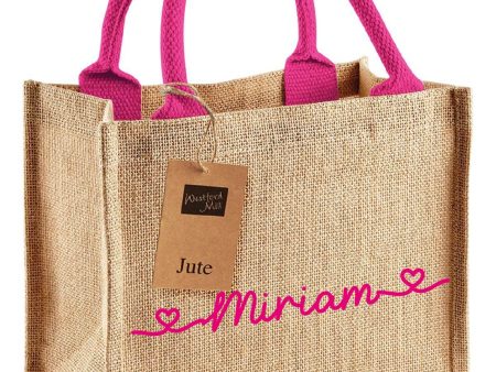 Mini Borsa in Juta Natural fucsia personalizzabile Online now